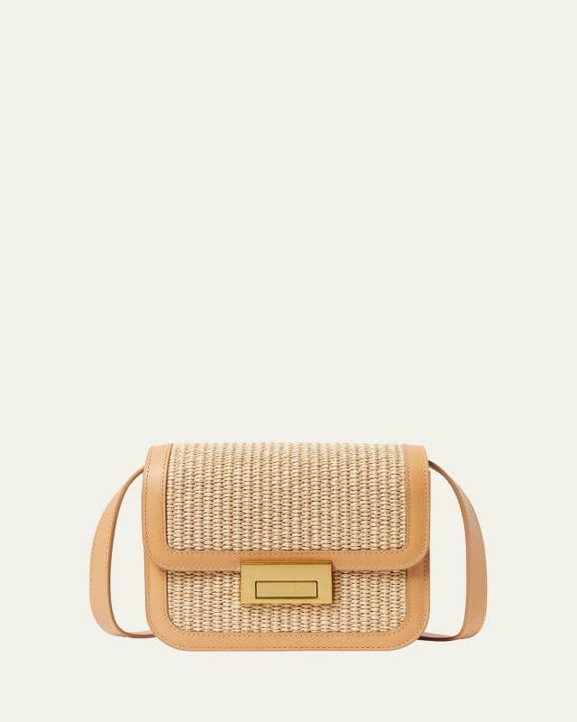 Desi Flap Woven Leather Crossbody Bag